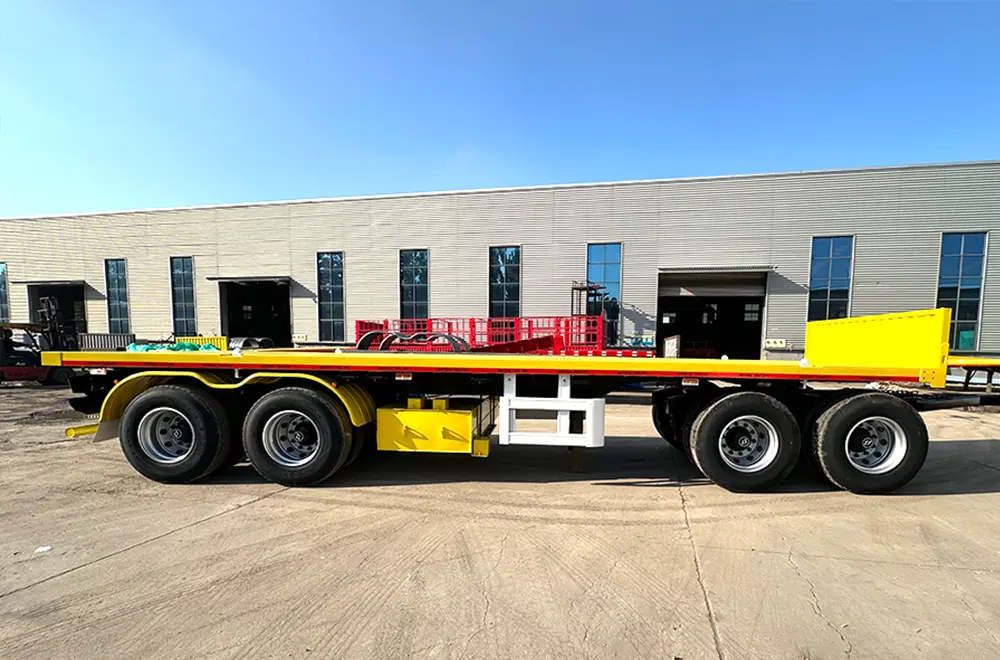 Faw 4 Axles Flatbed Drawbar Trailer (4)