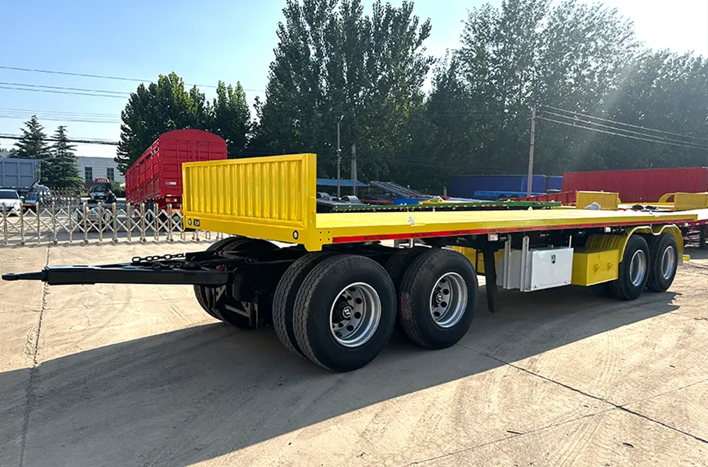Faw 4 Axles Flatbed Drawbar Trailer (5)
