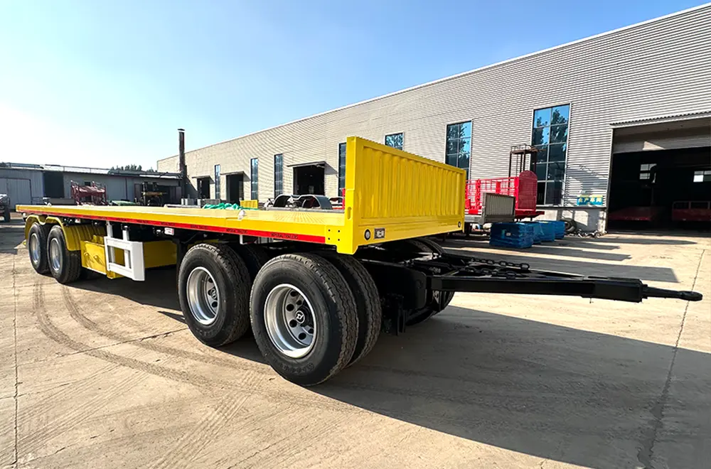 Faw 4 Axles Flatbed Drawbar Trailer (7)