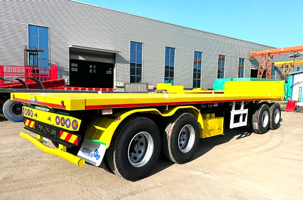 Faw 4 Axles Flatbed Drawbar Trailer (8)
