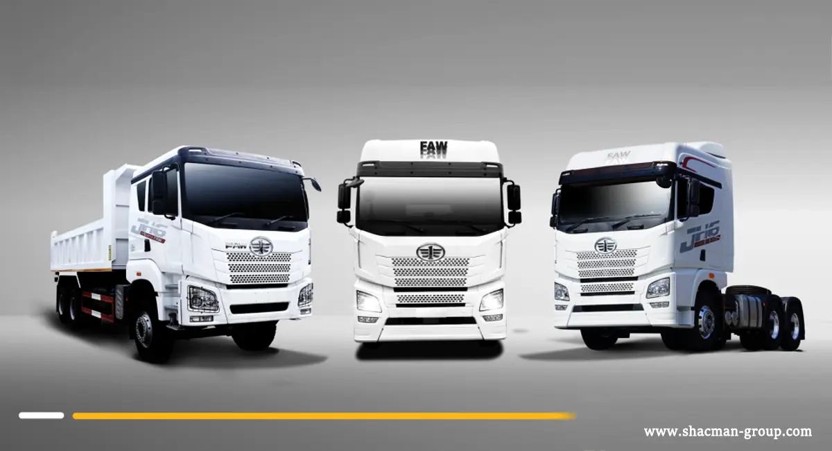 FAW truck range including dump truck cargo truck and tractor head for Indonesia